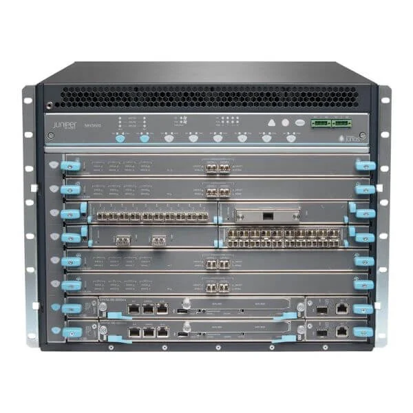 SRX5600X DC Bundle with 2X SPC3, 1X 40G/10G IOC3 Card,1X Enhanced mid plane base, including fans, DC power entry module, craft interface (SRX5600X-BASE), 2X 3rd Gen Service Processing card (SRX5K-SPC3),1X 3rd gen IO card (SRX5K-MPC3-40G10G)